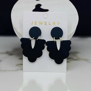 Chic Black Acrylic Fashion Statement Earrings